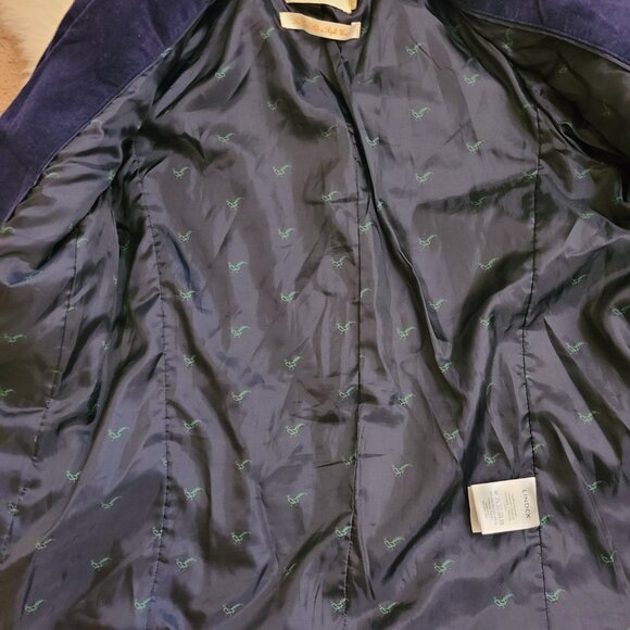 Holly & Whyte Navy Blue Velvet Look Lined Blazer - Picture 4 of 6